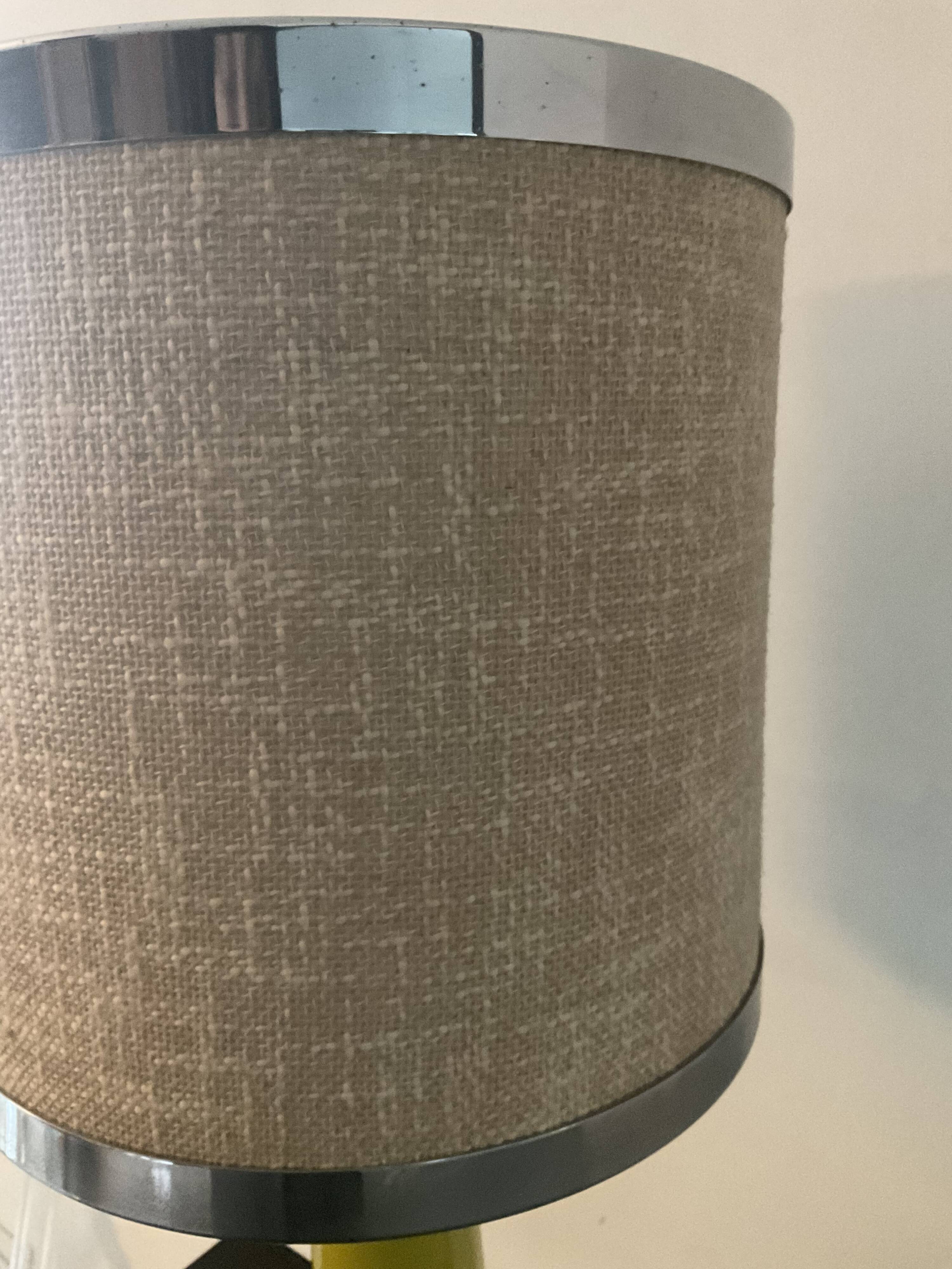 Vintage ceramic and chrome metal lamp from the 60s and 70s