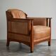 Art Deco armchair in solid oak and leather by Frits Schuitema