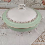 Légumier marli vert d'eau et frise dorée Cafés Lemaire