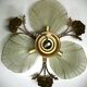 Ceiling chandelier in frosted glass paste and bronze