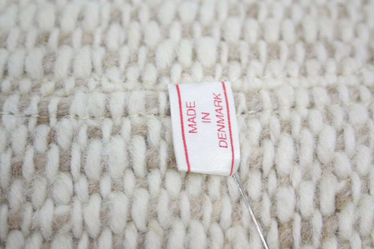 Teak three-seater sofa