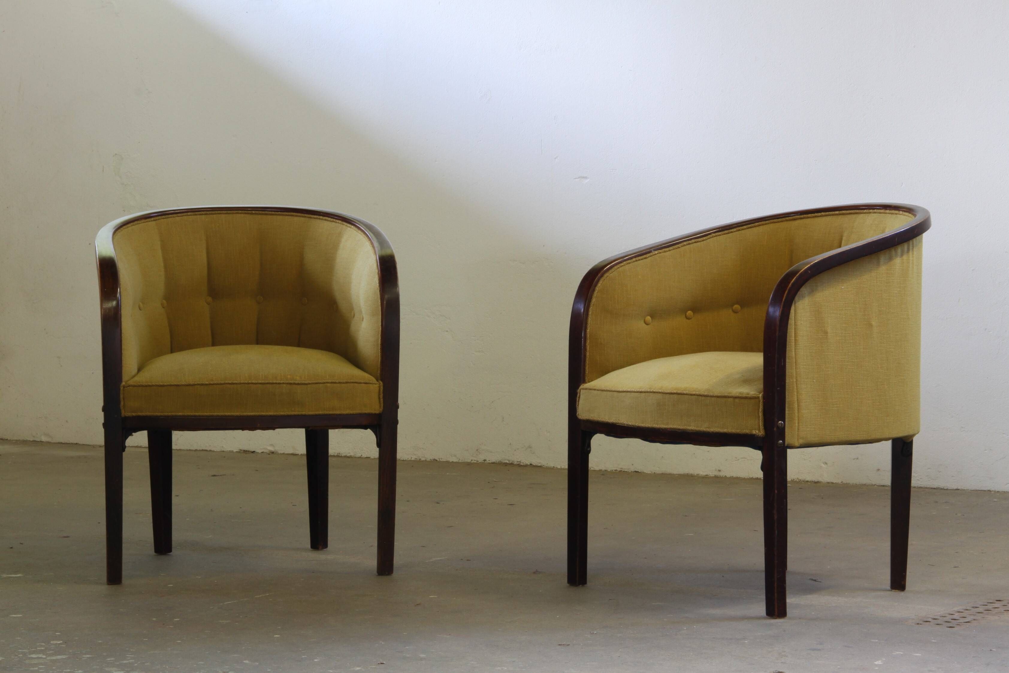 Vintage Art Nouveau Lounge Chairs by Josef Hoffmann, Jacob & Josef Kohn