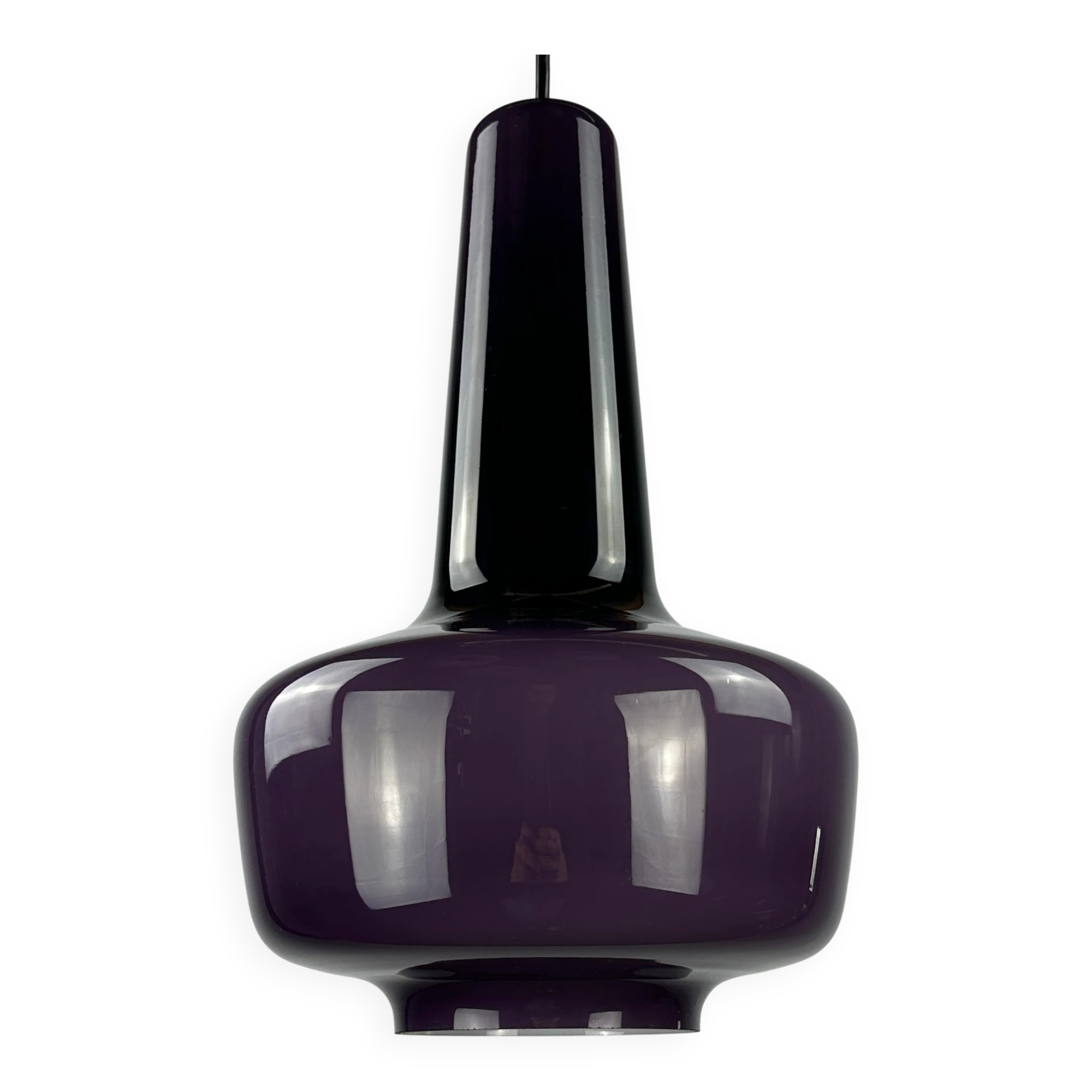 Purple opaline glass suspension KRETA for Holmegaard by Jacob Bang