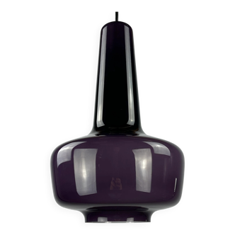 Purple opaline glass suspension KRETA for Holmegaard by Jacob Bang