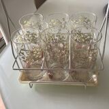 Set of 6 glasses with tray