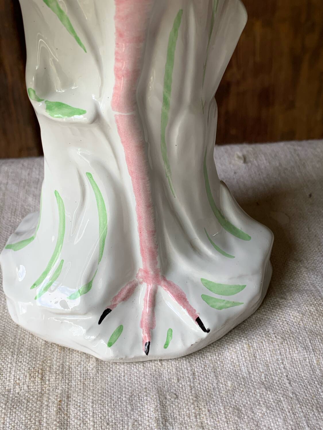 Ceramic flamingo vase Italy 1980