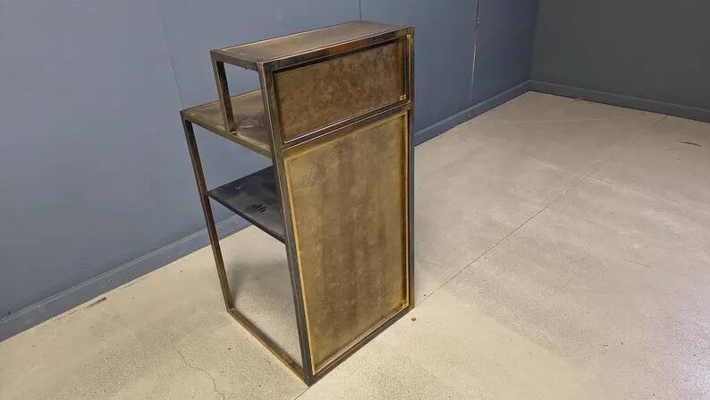 Vintage brass bar counter by Belgochrom, 1970s