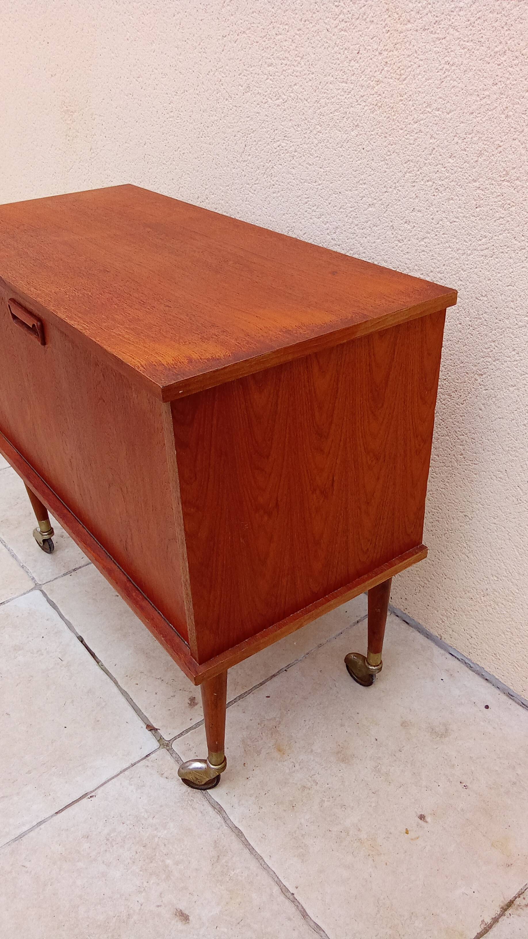 Scandinavian vintage teak TV bar cabinet