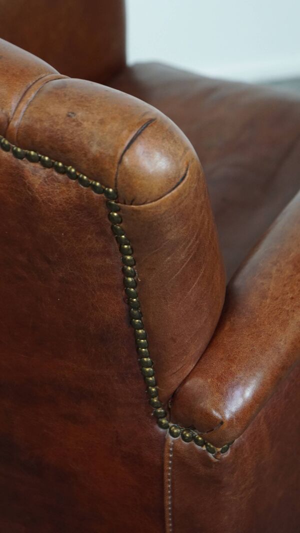 Fauteuil Art Déco en peau de mouton