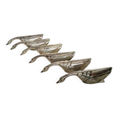 6 silver metal zoomorphic knife holders