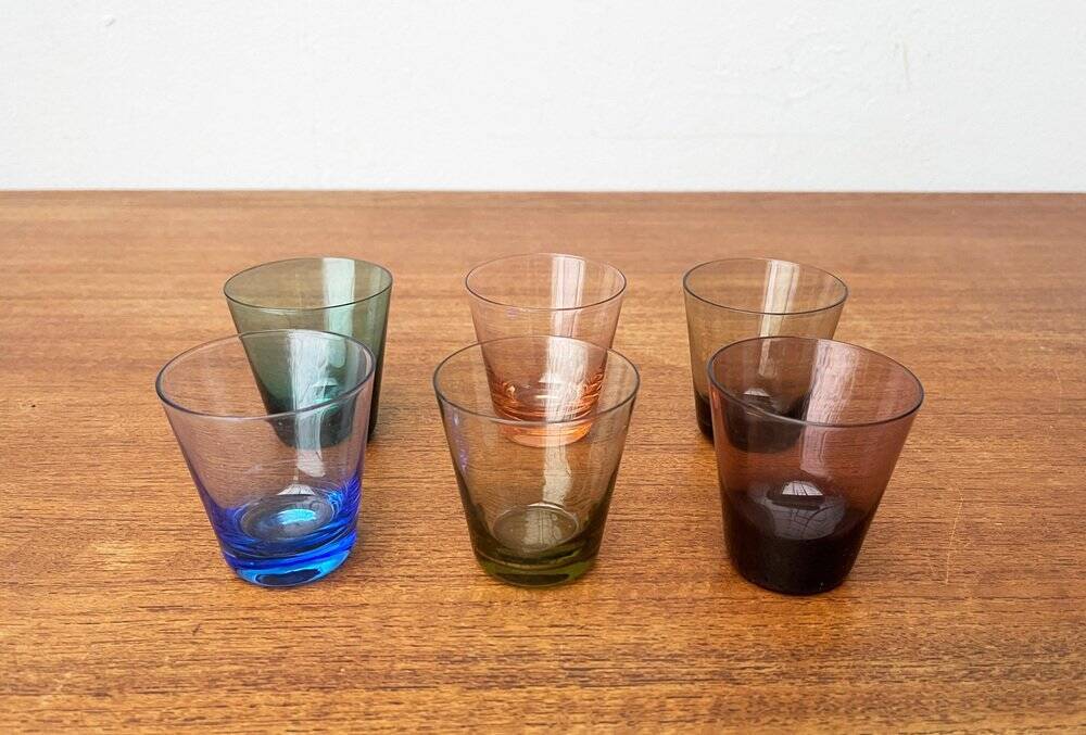 Coloured Shot Glasses German Mid-Century, 1960s, Set of 6