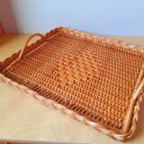 Woven rattan plateau 60s