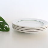 Ensemble de 4 assiette Mouin des Loups motif vert, vintage français, rustique, campagne