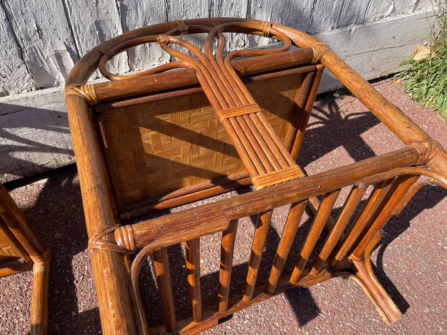 Pair of rattan/wicker bedside tables