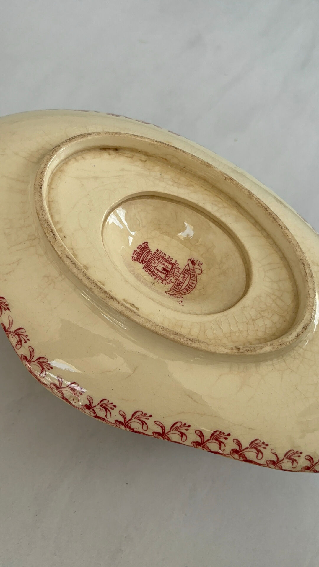 Red ironware sauce boat Gien honeysuckle model - ironware p