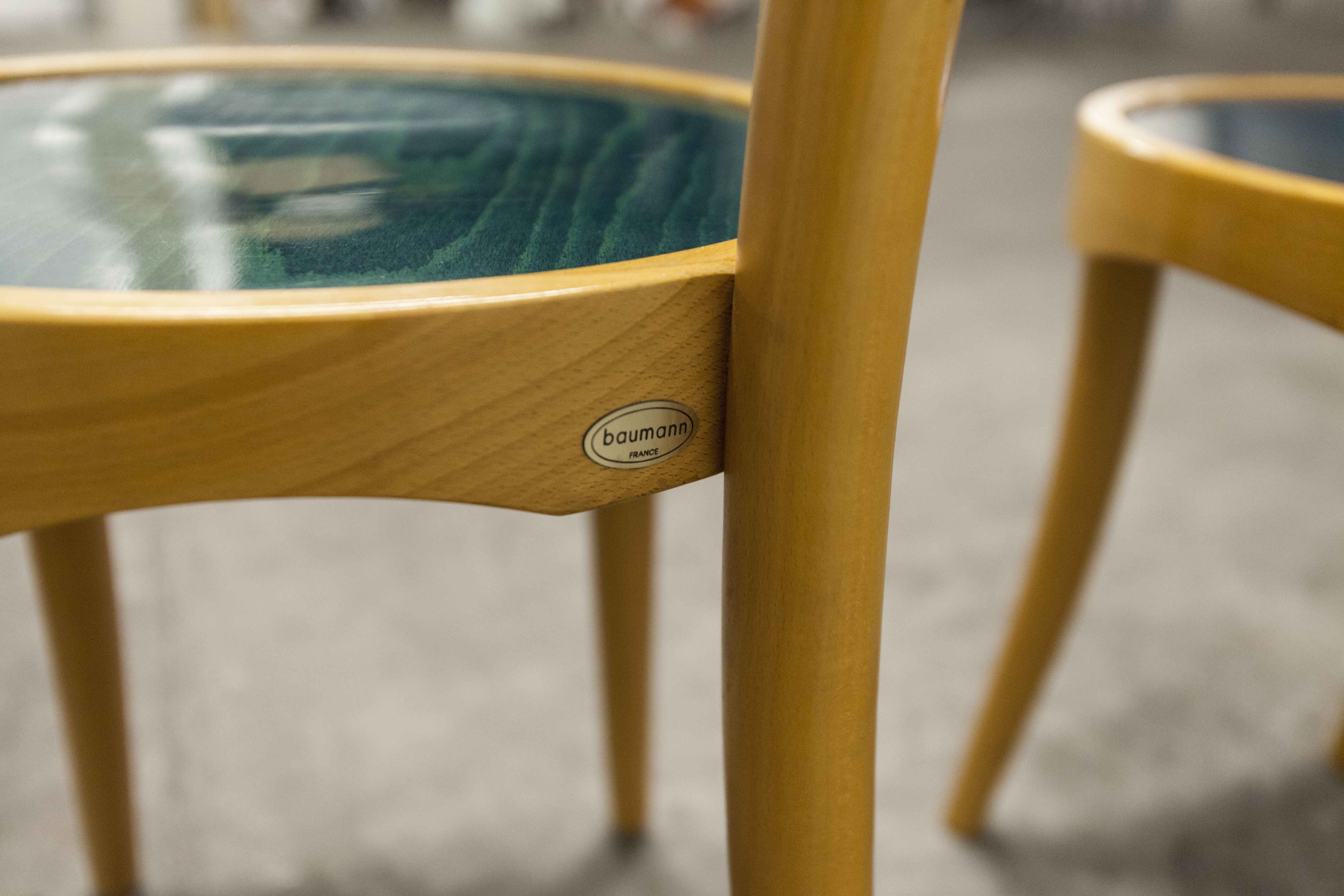set of 4 chairs bistro Baumann model "Pollen café" design Pagnon / Pelhaître 1997