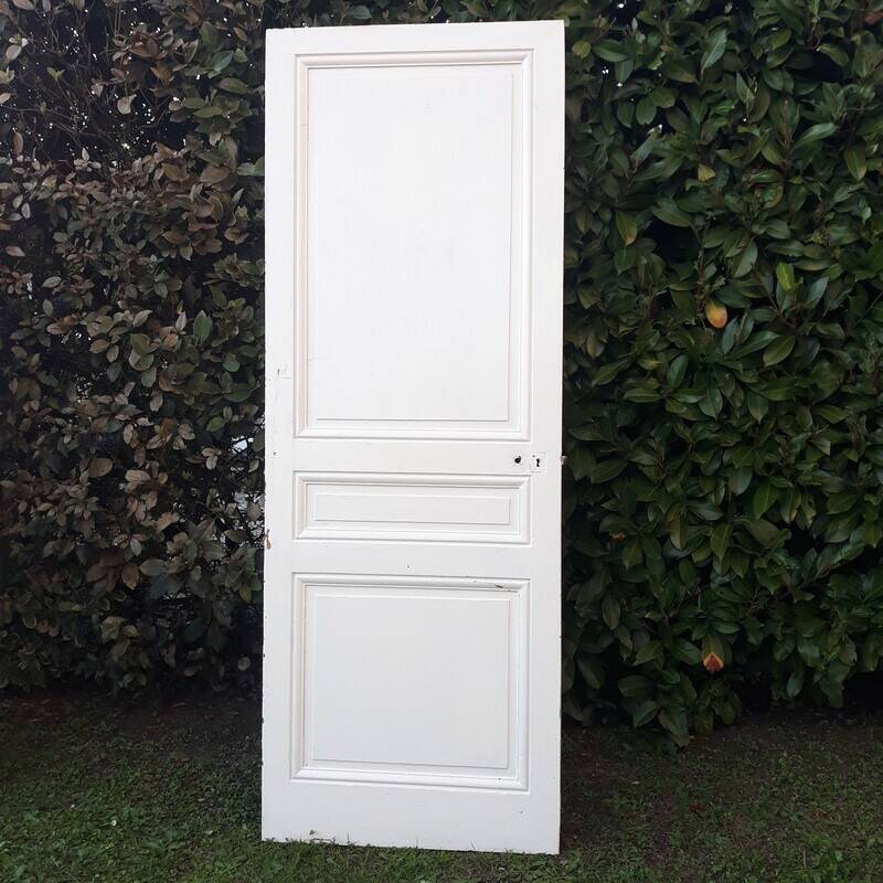Communication door H218.5xL80cm, old panelled and moulded.