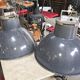 Pair of industrial Mazda pendant lights in enamelled sheet metal – Ø 52 cm