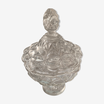 19th century moulded crystal drageoir