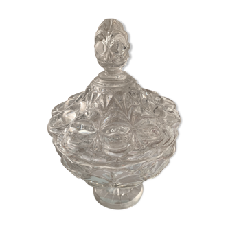 19th century molded crystal drageoir