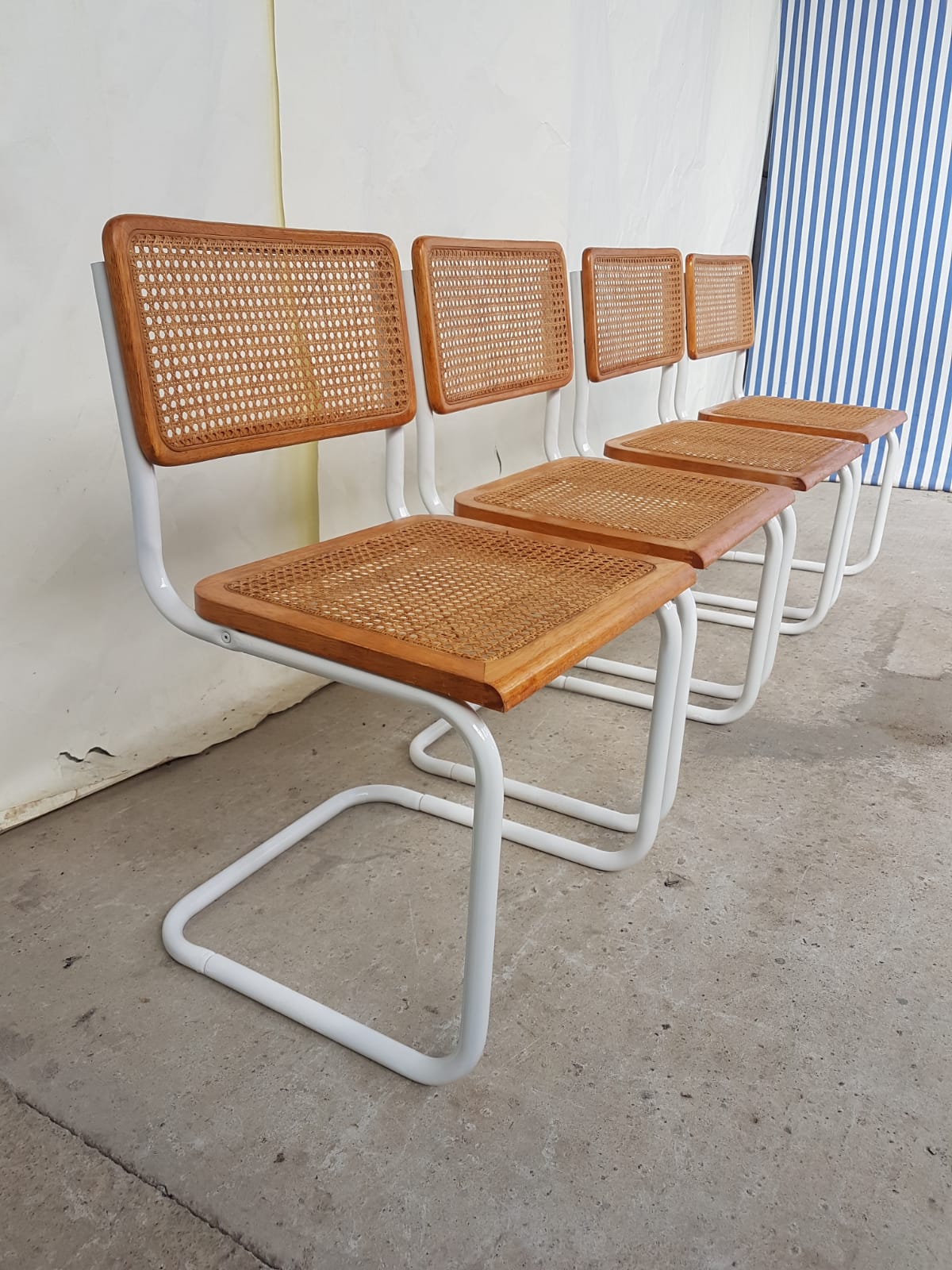 Set of 4 Habitat cesca dining chairs by Marcel Breuer, 80