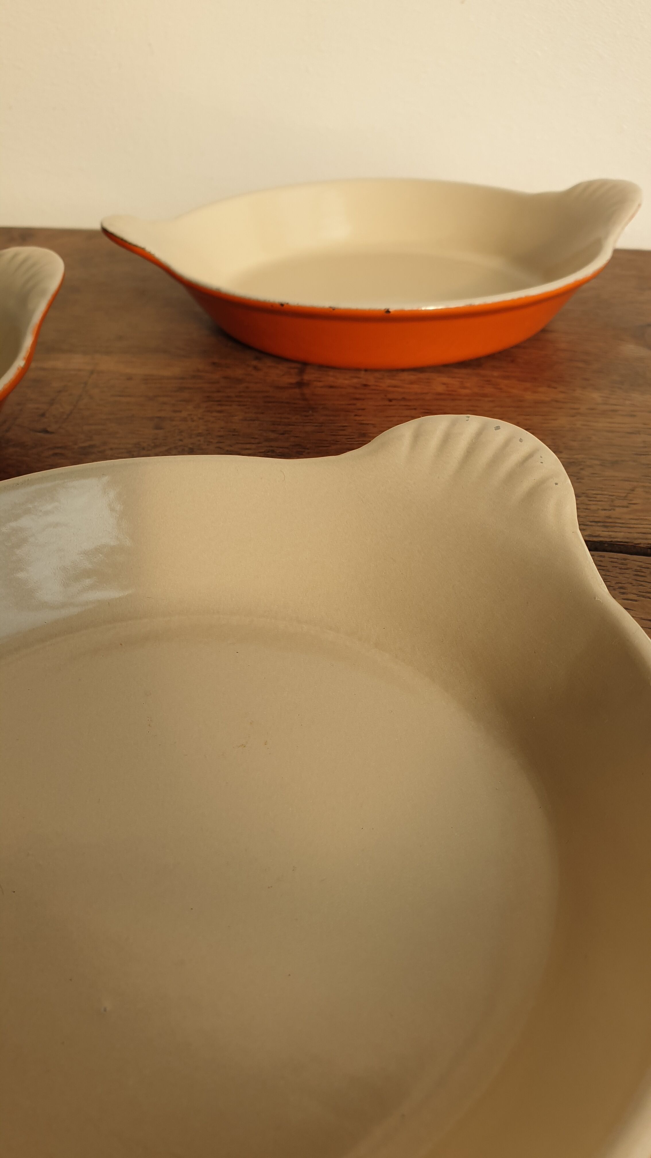 Plat Le Creuset orange vintage 1970 lot x 3