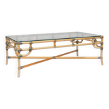 Bamboo and glass coffee table 1970