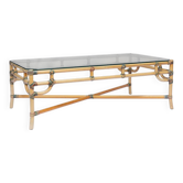 Bamboo and glass coffee table 1970