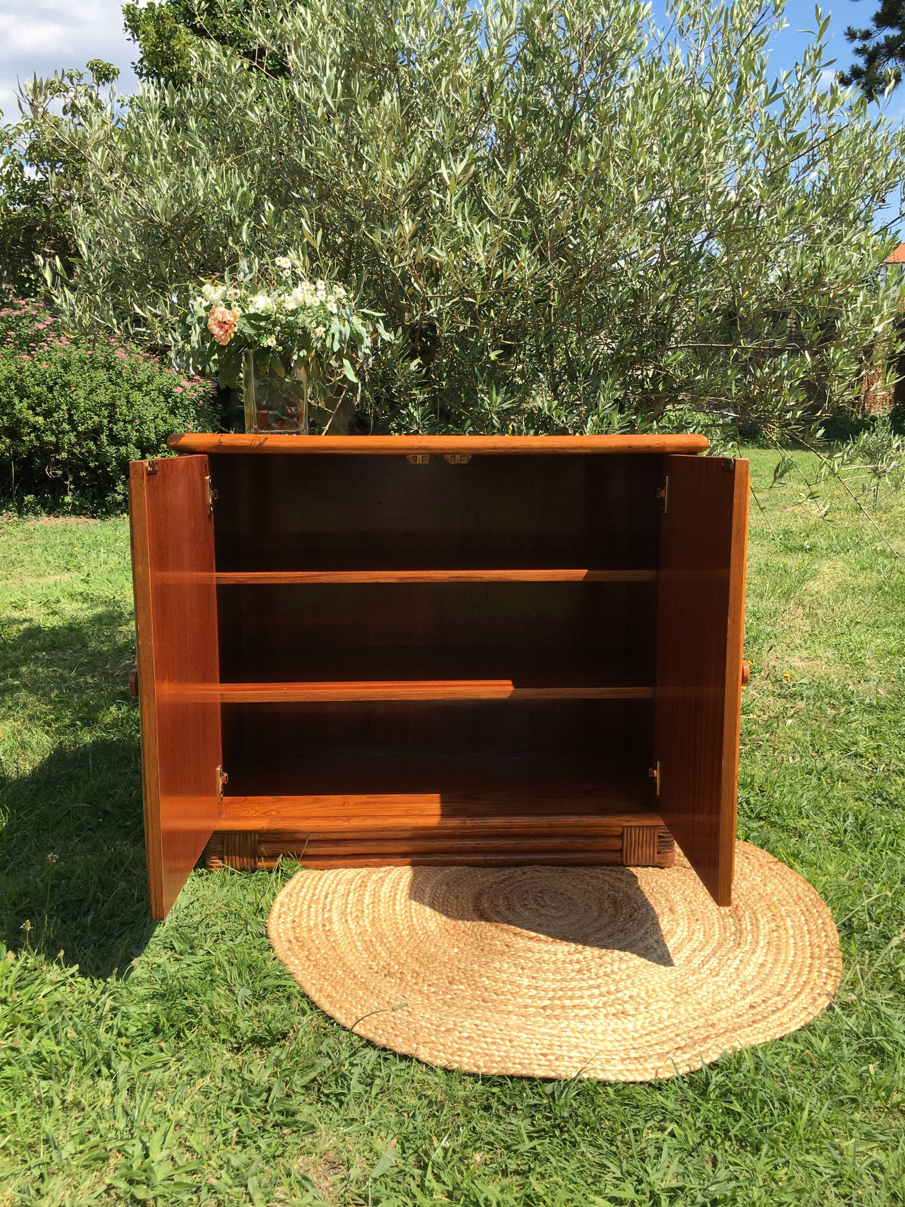Buffet vintage bois & cannage