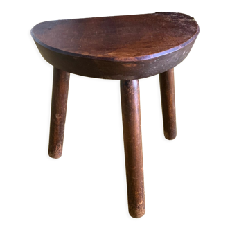 Tabouret tripode demi lune