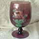 Enamelle vase large glass enamel on foot sign