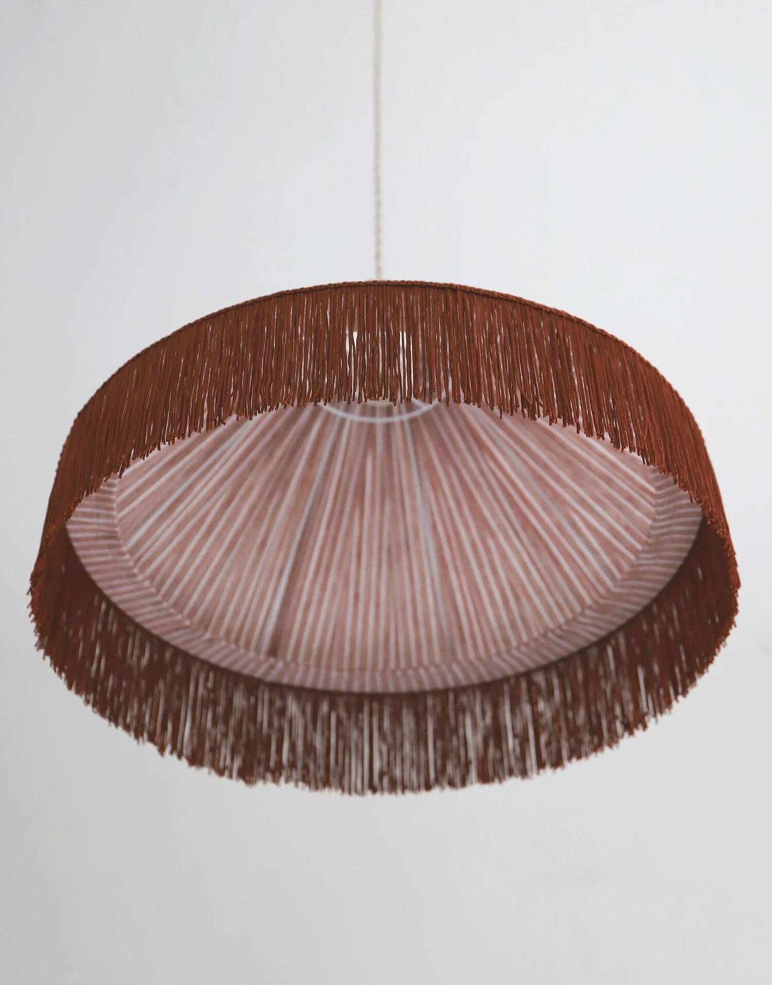 Beautiful suspension — earth stripes, bohemian fringes