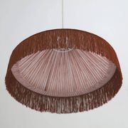 Suspension bella — rayures terra, franges bohème