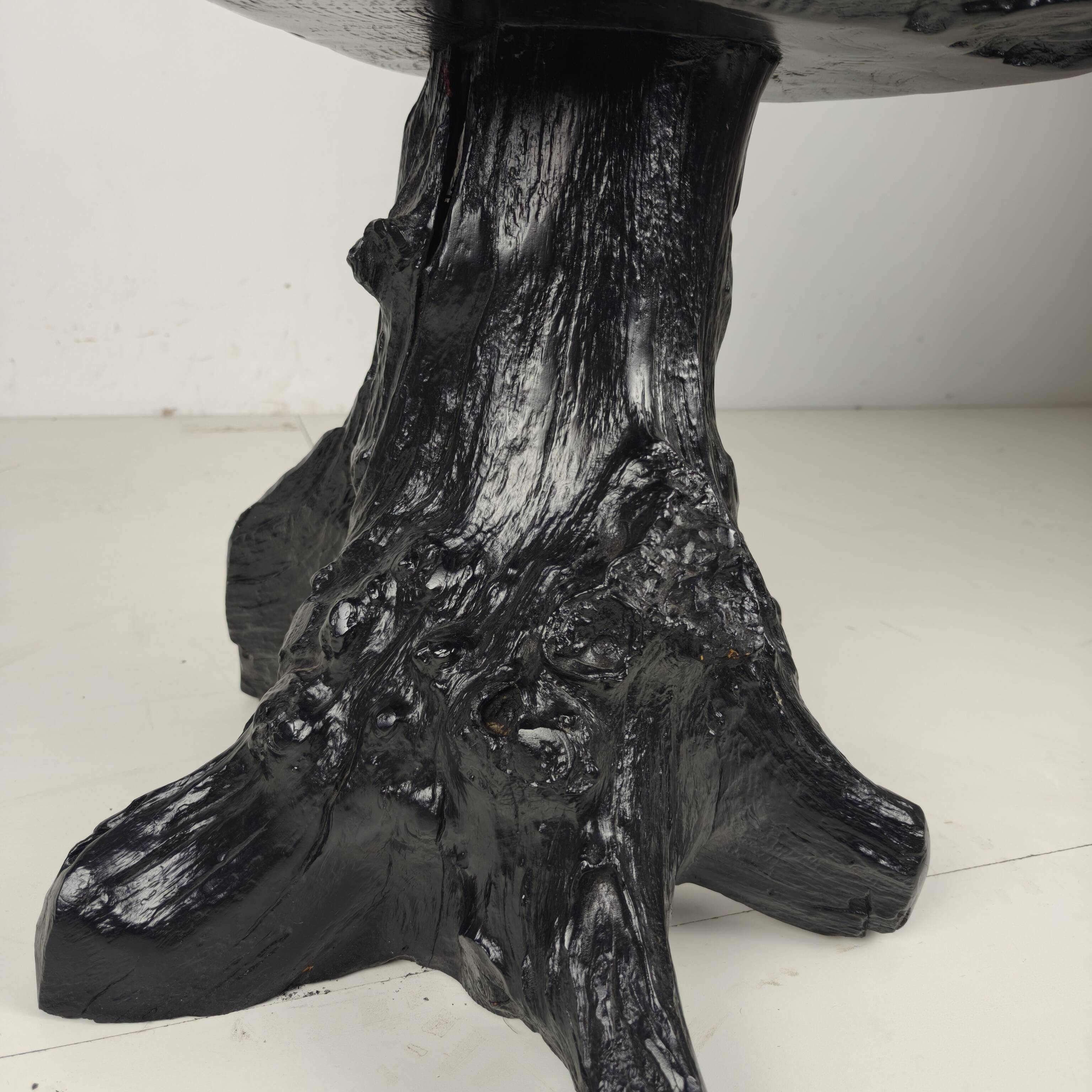 Mid-Century Black Tree Stump Chair