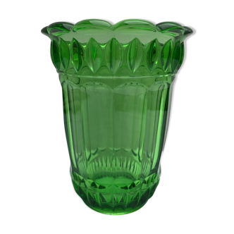 Former Vase ART DECO Style AVEN Glass Green Mold Vintage Decoration