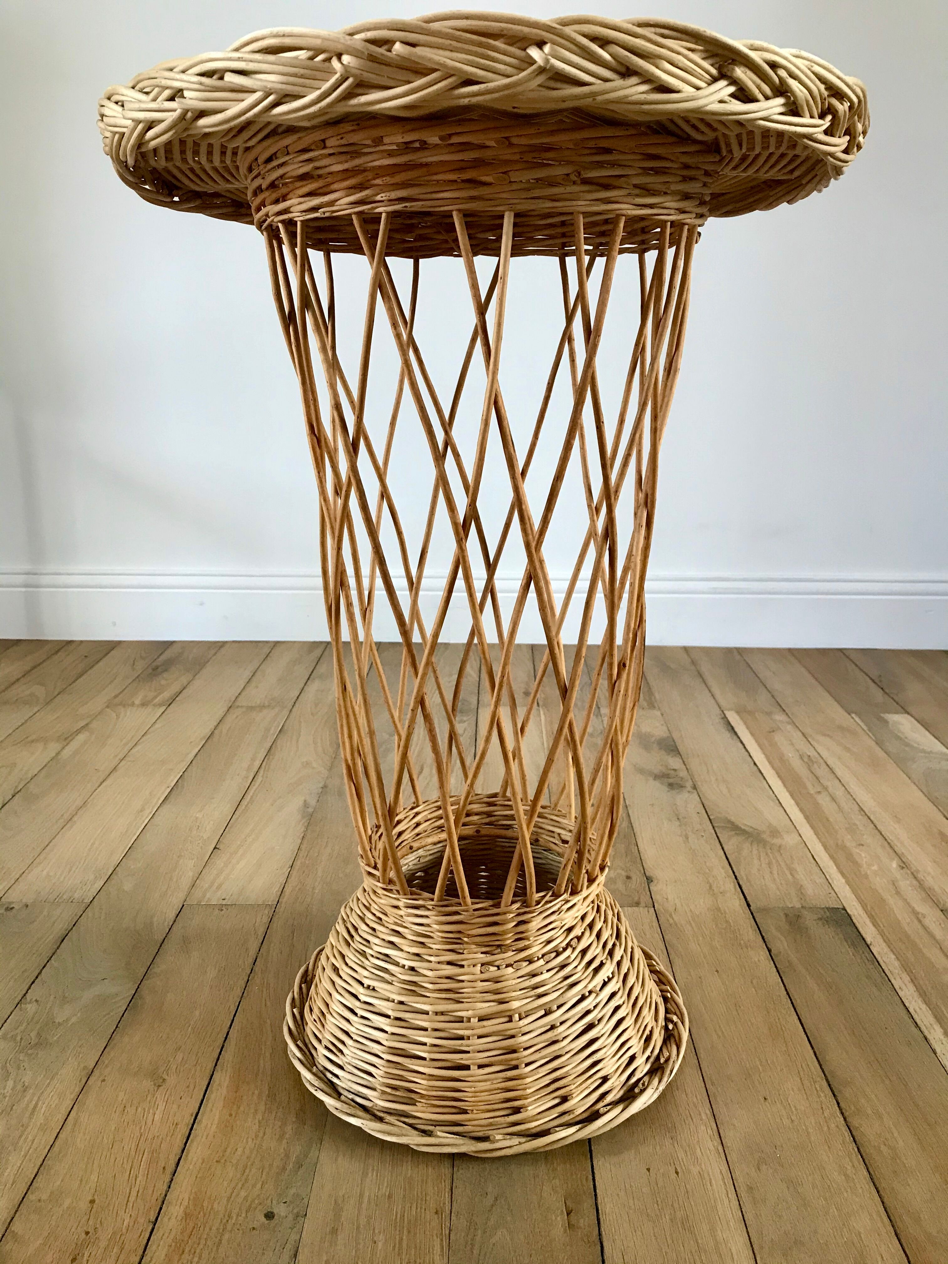 Rattan / bamboo side table 1960s-1970s
