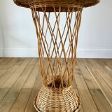 Table d'appoint en rotin / bambou années 1960-1970