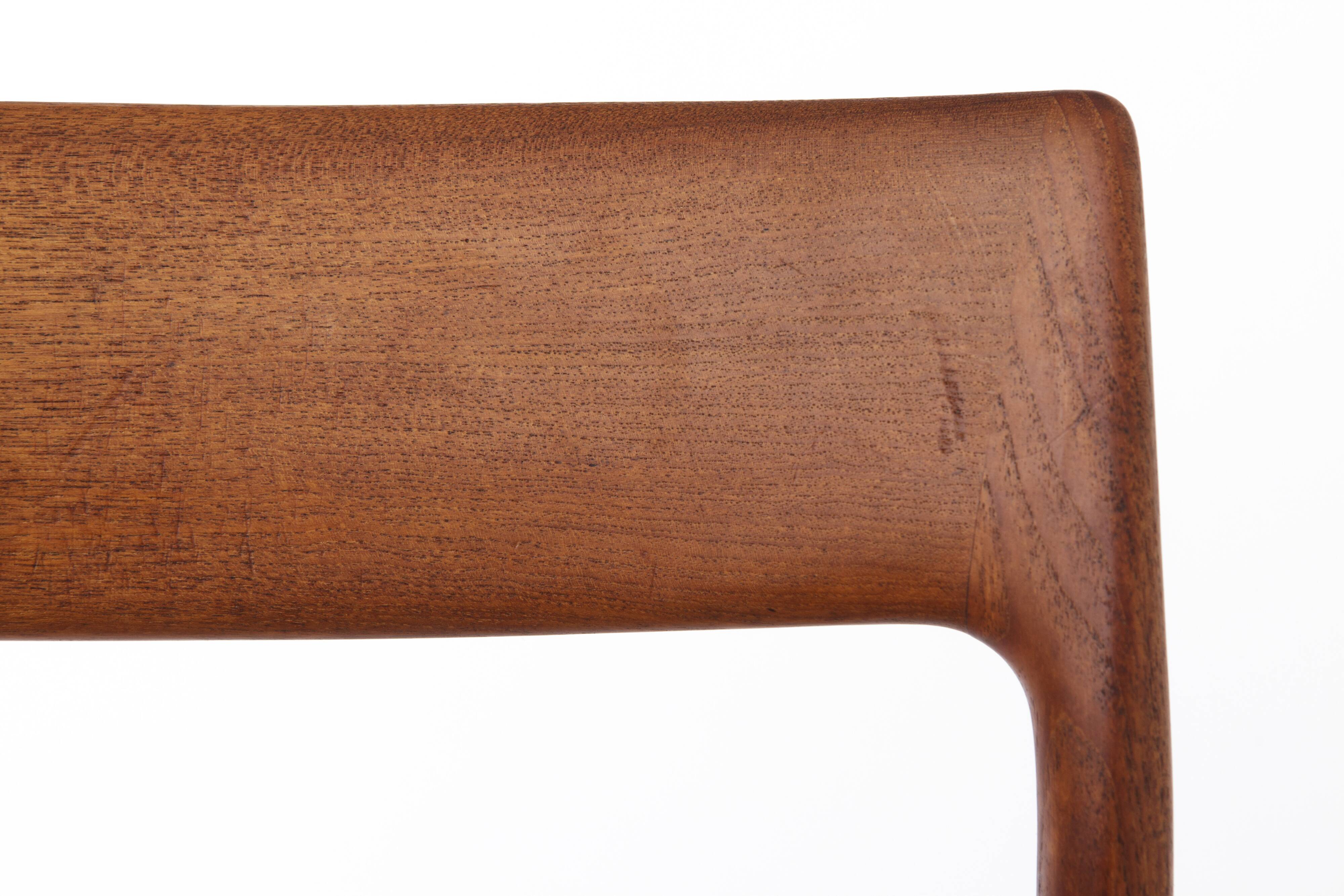 1 of 7 Niels Otto Møller Model 71 Teak Dining Chair (1951) – Handwoven Seat