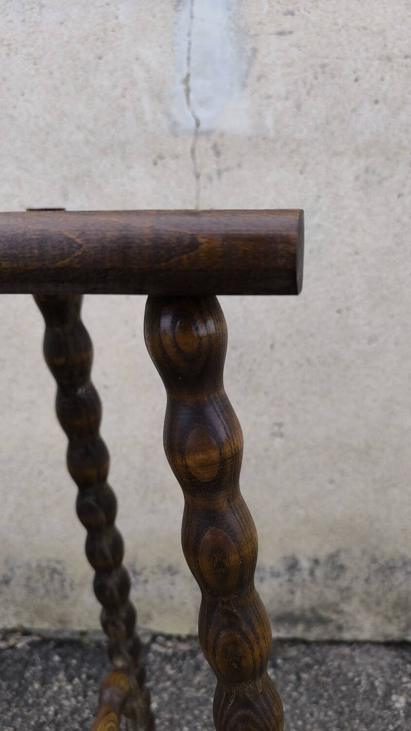 Solid wood tripod stool 1950