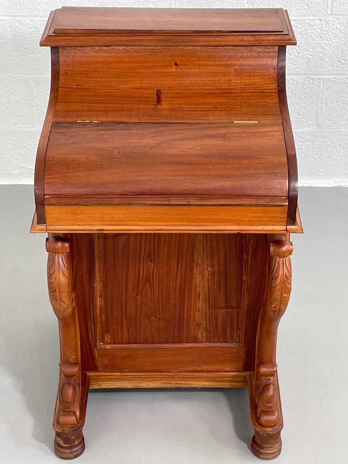 20th century Davenport desk with walnut piano top