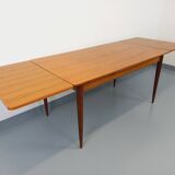 Vintage Scandinavian style rectangular dining table from the 50s 60s in teak with extensions