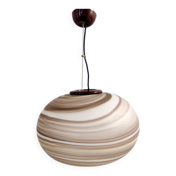 1970s Adjustable Glass Pendant Light by Ludovico Diaz de Santillana for VeA