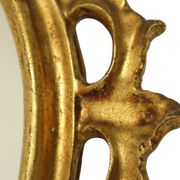 Miroir classique étroit à crête doré à la feuille d'or de style baroque 72 cm