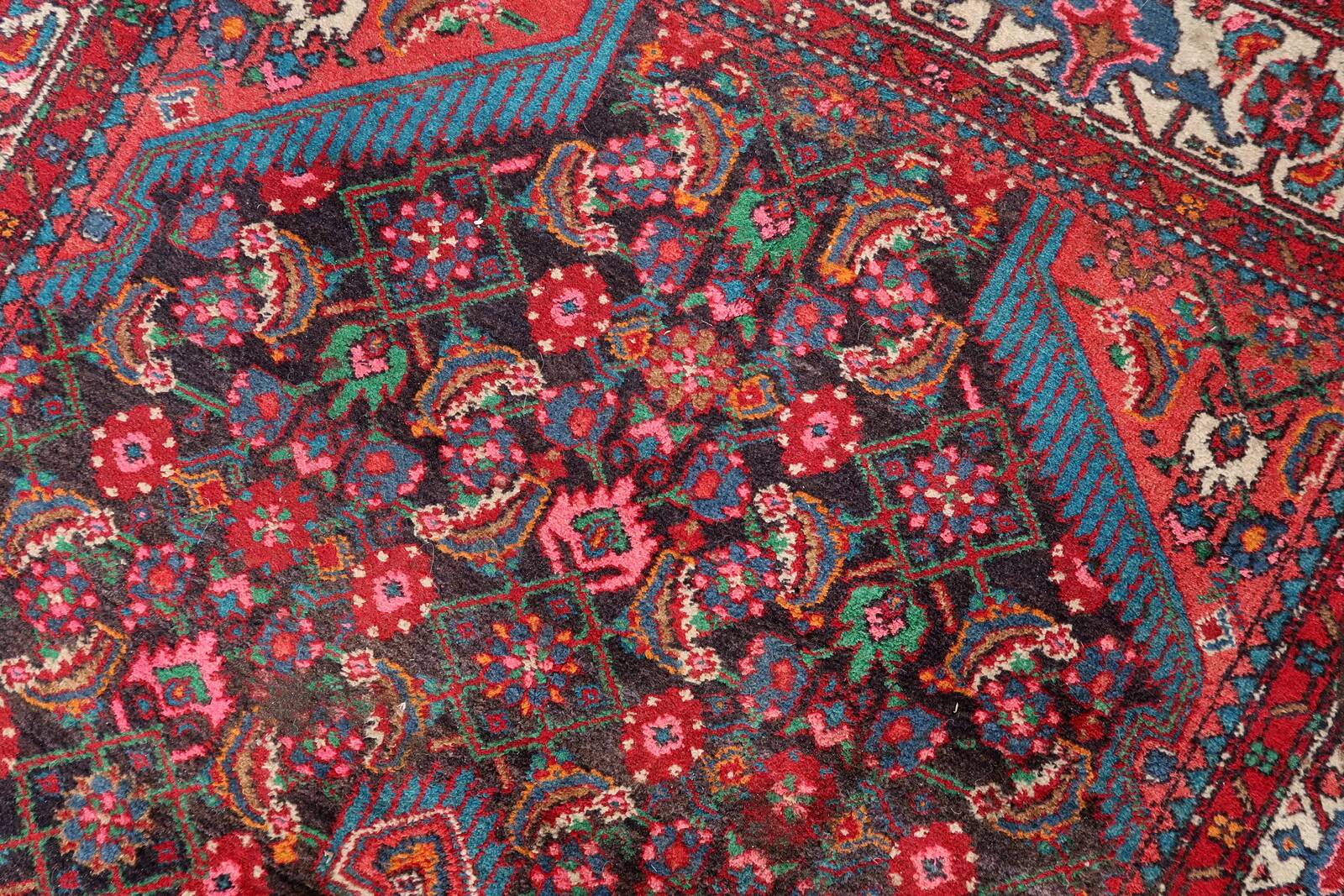 Handmade vintage Persian Malayer rug 129cm x 219cm 1960s