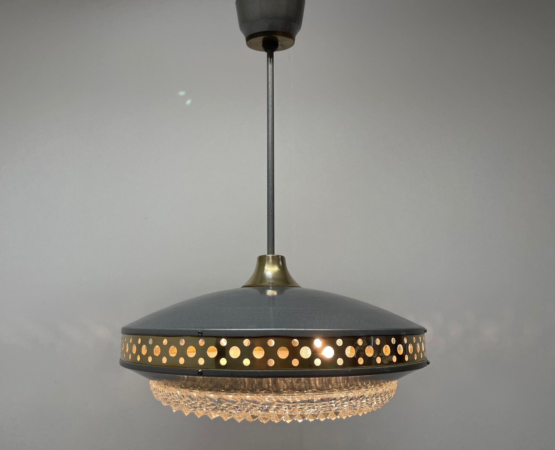 Space Age Metal Pendant by LUDIB Bratislava, Czechoslovakia, 1960's