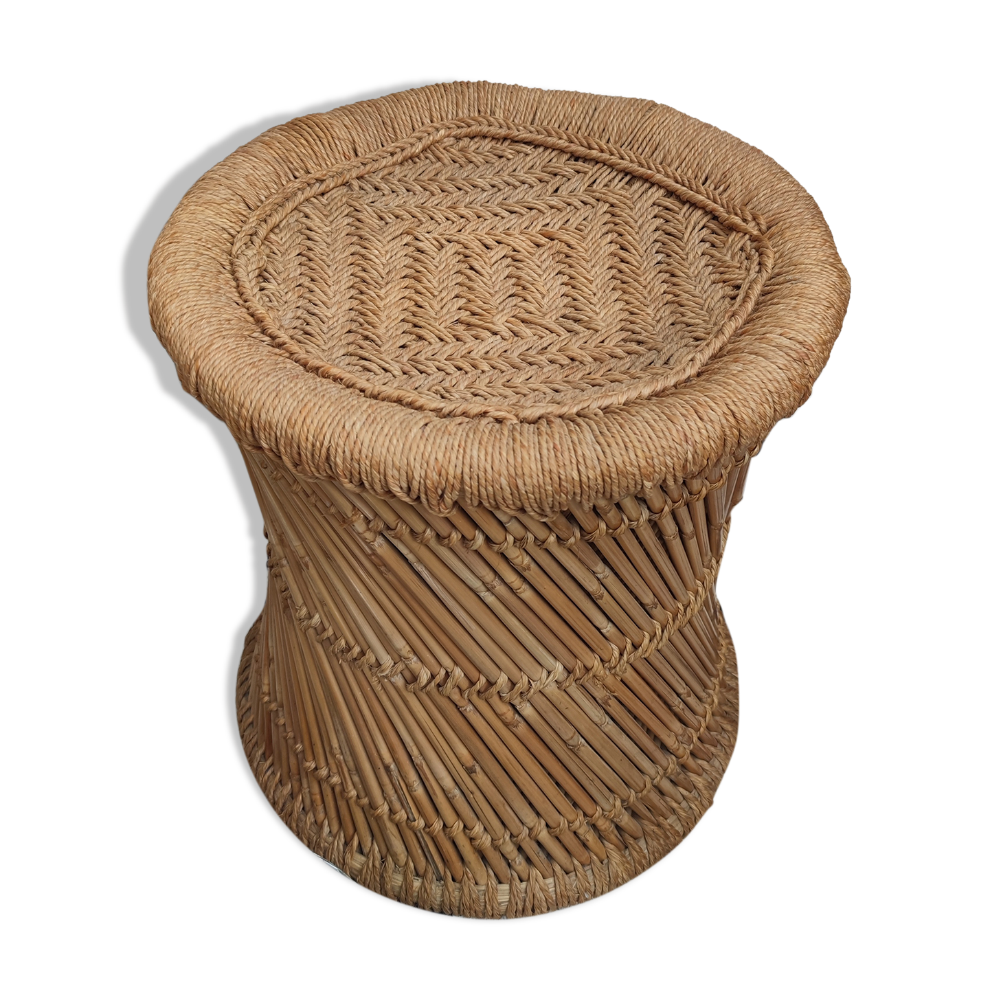 Bamboo pouf and rope