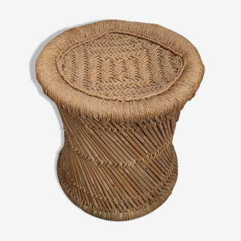 Pouf bambou et corde