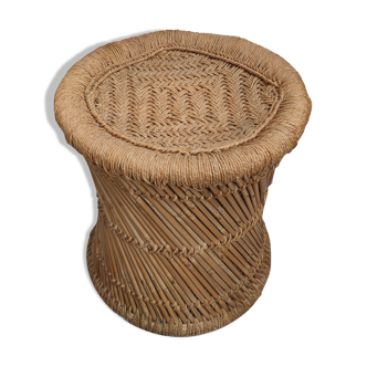 Bamboo pouf and rope