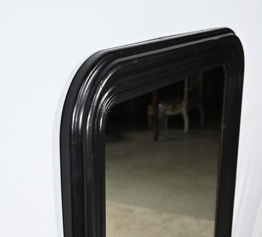 Large Blackened Wooden Mirror, Louis-Philippe style – Mid-19th century