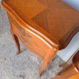 Pair of bedside cherry and bronze